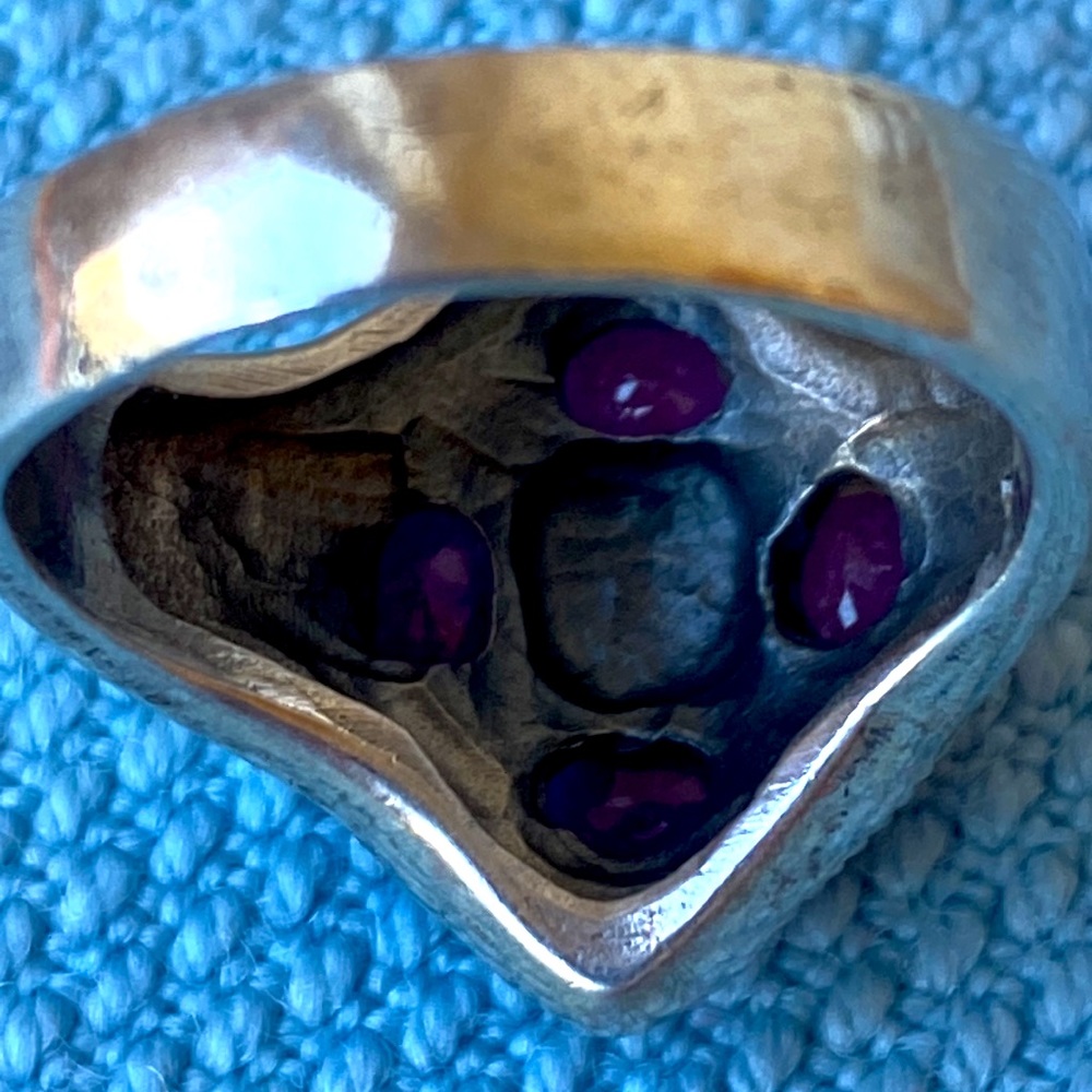 Ruby Marcasite Sterling Silver Ring S 9 - image 5